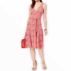 Michael Kors Animal Print Midi Sleeveless Dress